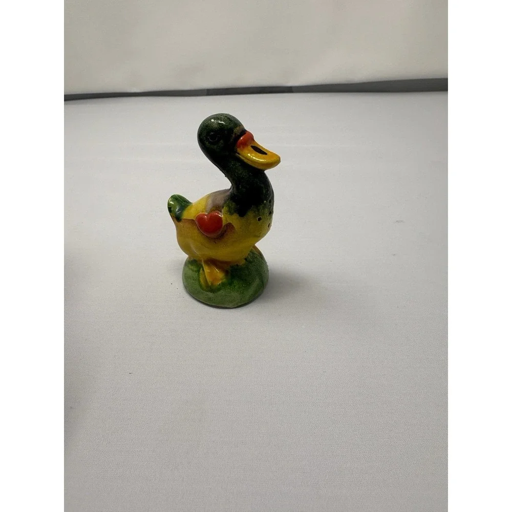 Vintage Japan Ceramic Colorful Duck Salt Pepper Figuring Replacement 1950's MCM